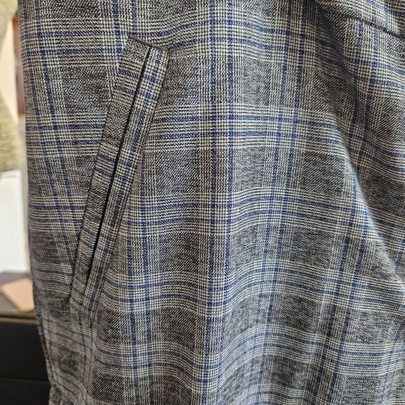 Blue/Grey plaid pants - Picture 3 of 7